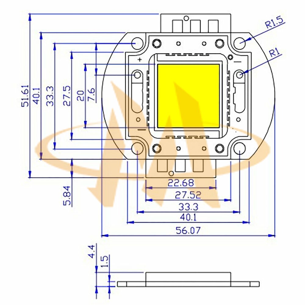 COB LED C5652G01 Mechanical Dimensions